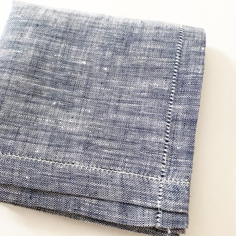 リネンシャンブレーハンカチ（NAVY）