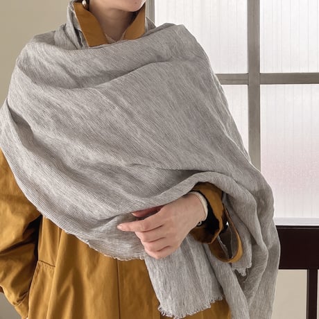 OATMEAL Linen Stole - リネン大判ストール | SANDÉMEREEN