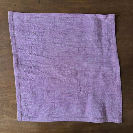 【OUTLET】フレンチリネンシャンブレーハンカチ（PURPLE） - ハンカチになりきれなかったもの