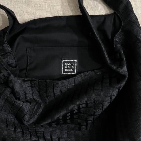 フランス製ヴィンテージジャカード生地のバッグ（BLACK - Check Jacquard） | SANDÉMEREEN