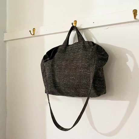 イングランド製ヴィンテージ生地のショルダートートバッグ（Coffee Bag : Caffè Latte BROWN）コーヒー染め | SANDÉMEREEN