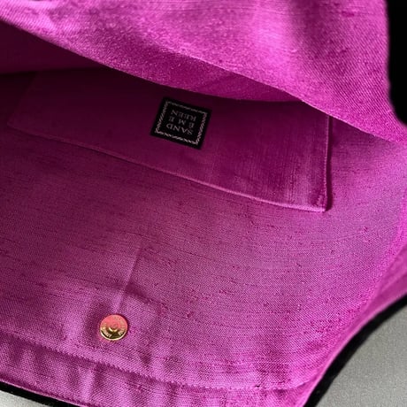 フランス製ヴィンテージ生地のLPトートバッグ（BLACK Velvet * Embroidery Dot）