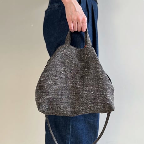 イングランド製ヴィンテージ生地のショルダートートバッグ（Coffee Bag : Caffè Latte BROWN）コーヒー染め | SANDÉMEREEN