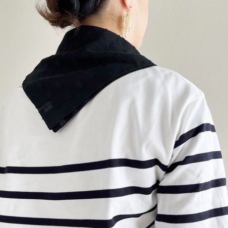 Block Dobby シアーコットンミニスカーフ（BLACK）