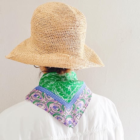 Lorez ハンカチ（GREEN*Lilac PINK）