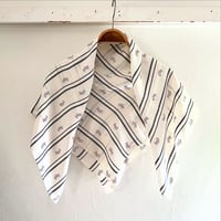 イタリア製ヴィンテージ生地のシルクスカーフ（MILK*NAVY*Berry Stripe ） | SANDÉMEREEN