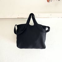 フランス製ヴィンテージ生地のショルダートートバッグ（BLACK） | SANDÉMEREEN