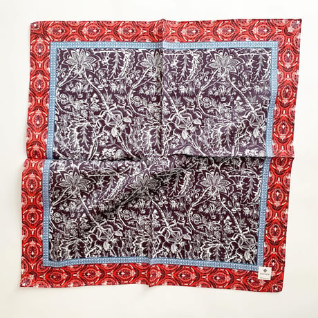 Lorez ハンカチ（GREY*CORAL RED）