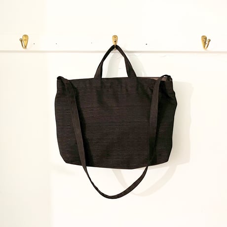 イングランド製ヴィンテージ生地のショルダートートバッグ（Coffee Bag : Espresso BROWN）コーヒー染め | SANDÉMEREEN
