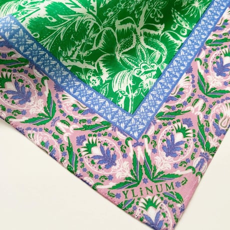 Lorez ハンカチ（GREEN*Lilac PINK）