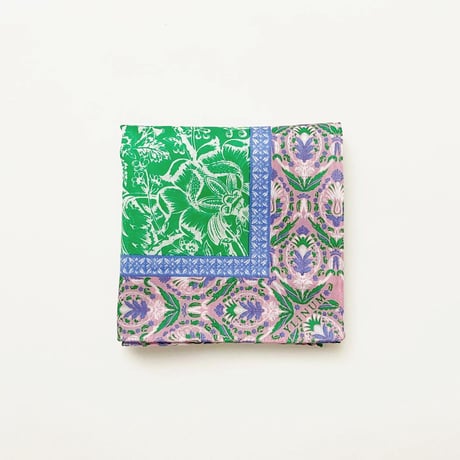 Lorez ハンカチ（GREEN*Lilac PINK）
