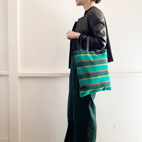 LP トートバッグ（Check GREEN）フランスヴィンテージ | SANDÉMEREEN