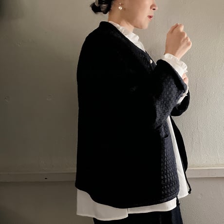 【予約注文】フランス製ヴィンテージシルクドット刺繍ジャケット | SANDÉMEREEN