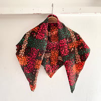 フランス製ヴィンテージ生地のシルクスカーフ（BROWN Floral）