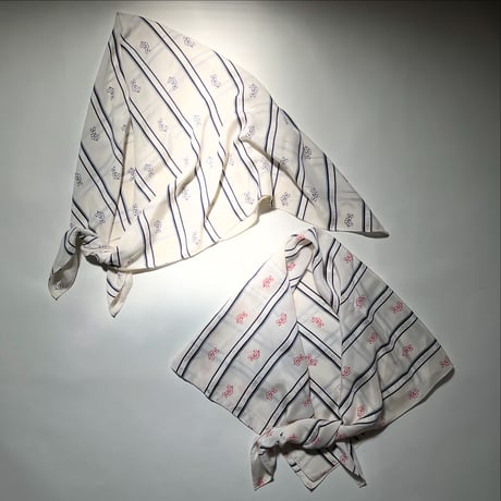 イタリア製ヴィンテージ生地のシルクスカーフ（MILK*RED*Berry Stripe ） | SANDÉMEREEN