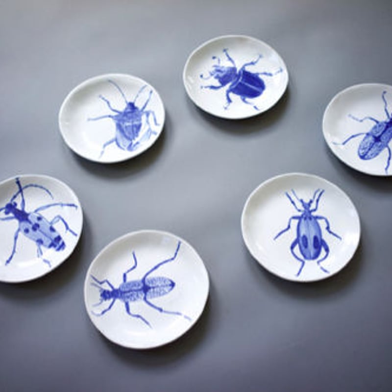 金継ぎ用　アスティエ　昆虫イラストの小皿 金継ぎ体験/Kintsugi workshop | かわいいけれど壊れやすい…アスティエ