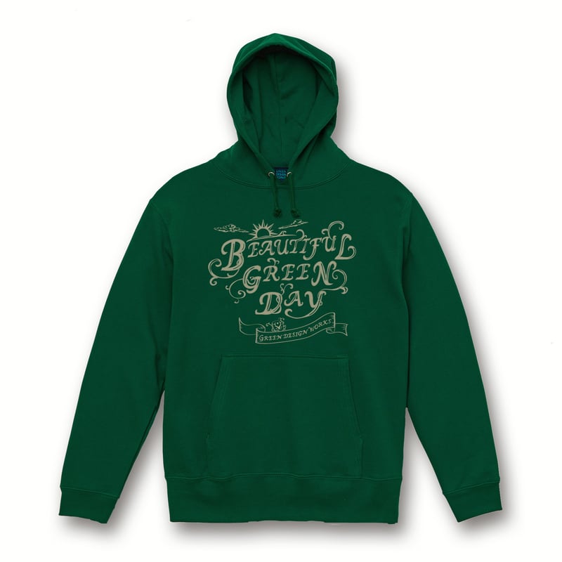 BEAUTIFUL GREEN DAY パーカー（グリーン） | GREEN DESIGN W