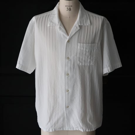 レノクロス（からみ織）オープンカラー ハーフスリーブシャツ[AUD6638]