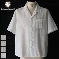 レノクロス（からみ織）オープンカラー ハーフスリーブシャツ[AUD6638]