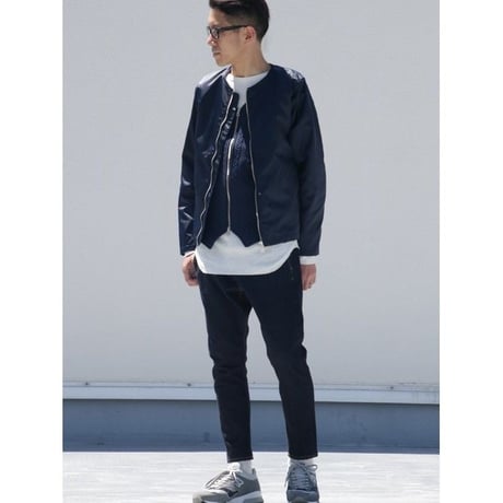 【RE PRICE/価格改定】[AUD2721] Upscape Audience ヴィンテージナイロンツイル ノーカラーJacket
