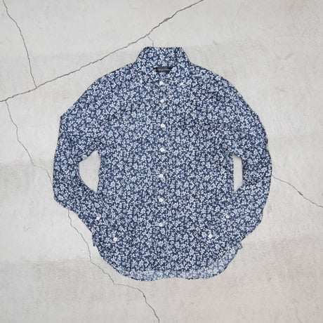 【RE PRICE/価格改定】[AUD1544] Upscape Audience 小花柄リネンワイドスプレッドカラーボタンダウン長袖シャツ