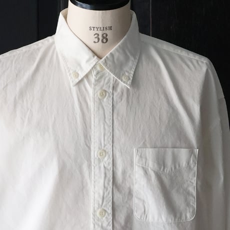 「遠州」7オンス チノクロス ボタンダウン ボクシー クロップド 長袖シャツ【MADE IN JAPAN】/ Upscape Audience [AUD6666]