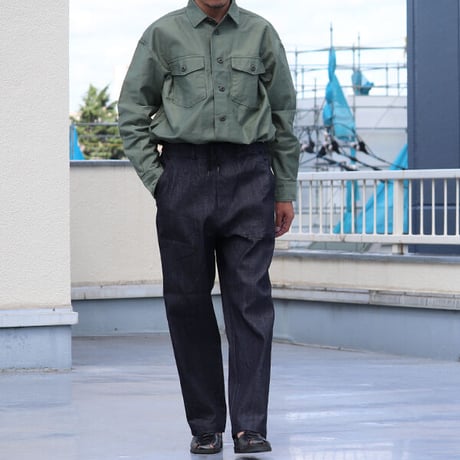 「備後」10.5oz セルヴィッチ 青耳ストレッチデニム US ARMY イージー ベイカーパンツ【MADE IN JAPAN】『日本製』/ Upscape Audience [AUD3568]