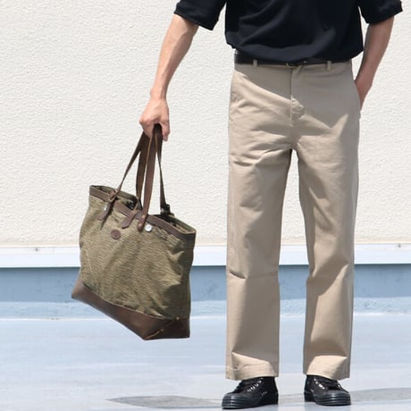 [AUD5055] Upscape Audience / VASCO デッドストックレインカモテント生地×Leather Travel Tote Bag