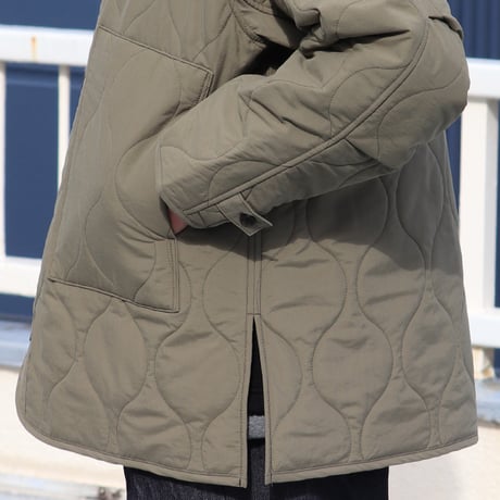 Teflon（テフロン）耐水撥水コットンタッチナイロン ウェーブキルト スタンドジャケット【MADE IN JAPAN】/ Upscape Audience [AUD7204]