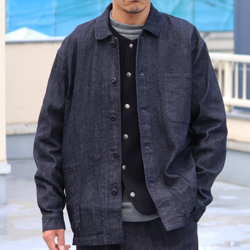 備後」 10.5oz セルヴィッチ 青耳ストレッチデニム カバーオール