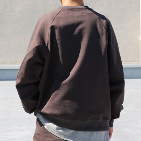 「尾州」16オンス ハードコンパクト ヘビー裏毛 ラグラン XL ガゼットクルーネック スウェット【MADE IN JAPAN】 / Upscape Audience [AUD6309]