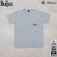 [AUD1768] Audience BEATLES "THE BEATLES" 7.1oz米綿丸胴オールドプリントクルーネックポケットT