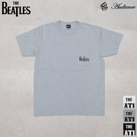 [AUD1768] Audience BEATLES "THE BEATLES" 7.1oz米綿丸胴オールドプリントクルーネックポケットT