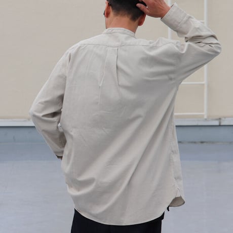 6オンス オックスフォード バンドカラー L/S ボクシーシャツ【MADE IN JAPAN】『日本製』/ Upscape Audience [AUD6267]