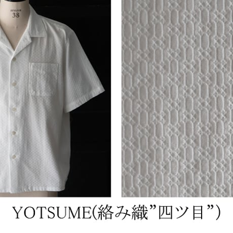 レノクロス（からみ織）オープンカラー ハーフスリーブシャツ[AUD6638]