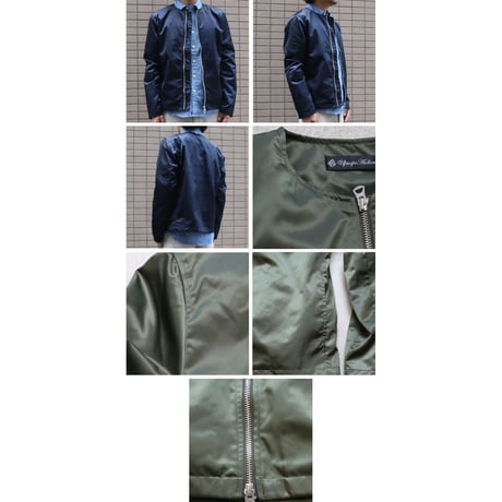【RE PRICE/価格改定】[AUD2721] Upscape Audience ヴィンテージナイロンツイル ノーカラーJacket