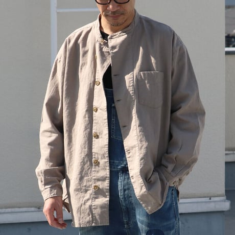 綿麻ビンテージソフトキャンバス　ボクシーシェフコート【MADE IN JAPAN】『日本製』/ Upscape Audience [AUD7134]