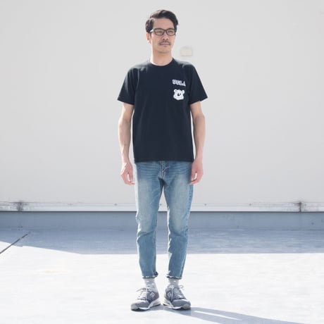 【RE PRICE 】[AUD1766] University of California, Los Angeles "Bruin Bear" 7.1oz米綿丸胴オールドプリントクルーネックポケットT