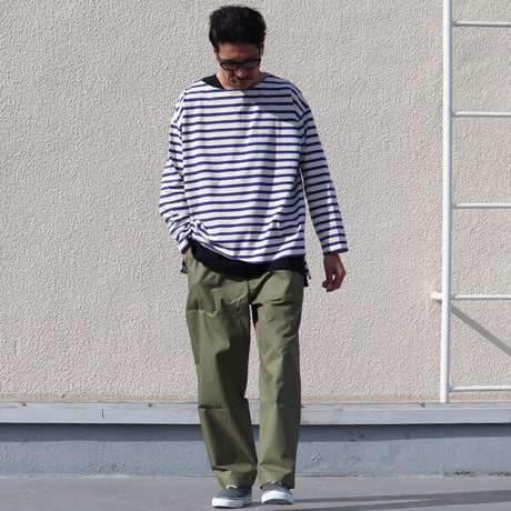 グリストーンW 綿ナイロン高密度ギャバ ベイカー ワイドパンツ【MADE IN JAPAN】『日本製』/ Upscape Audience [AUD3483]