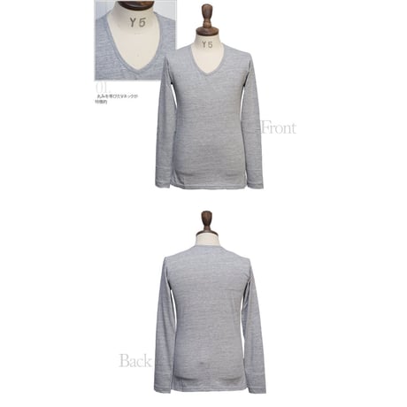【RE PRICE/価格改定】[AUD1144] Upscape Audience ガラガラ紡Vネック長袖カットソー