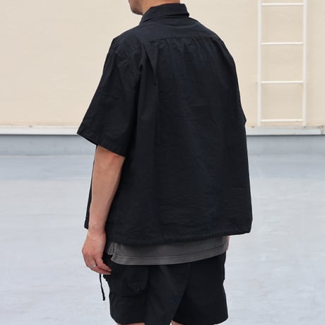 ピグメント 馬布 (ホースクロス) ドローコード バルーン オープンカラー ハーフスリーブシャツ / Audience /AUD6630