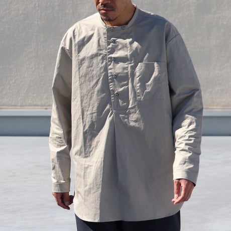 コットンツイルダンプ エアタンブラー バンドカラー コックシャツ【MADE IN JAPAN】『日本製』/ Upscape Audience [AUD6396]