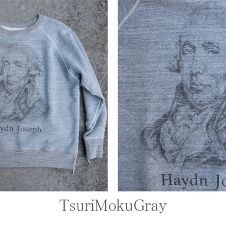 19/7吊編裏毛 Haydn Joseph プリント ラグランスウェット【MADE IN TOKYO】『東京製』/ Upscape Audience [AUD6107]