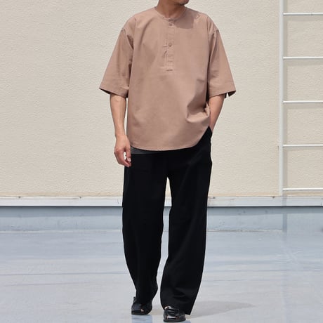 綿麻ビンテージキャンバス スリーピング ヘンリー ハーフスリーブシャツ / Audience [AUD6641]