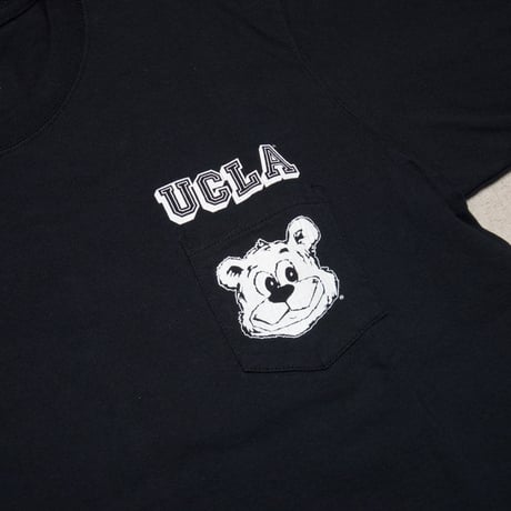 【RE PRICE 】[AUD1766] University of California, Los Angeles "Bruin Bear" 7.1oz米綿丸胴オールドプリントクルーネックポケットT