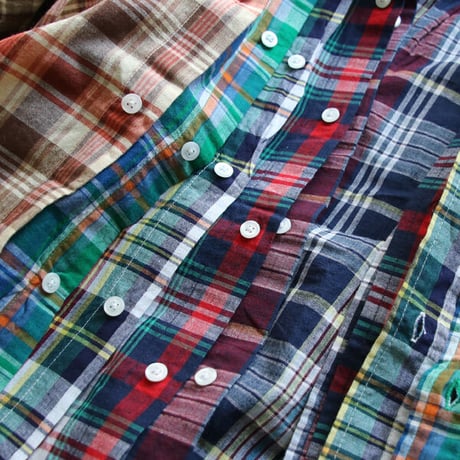 【RE PRICE/価格改定】[INS1041] THE BAGGY ボタンダウンマドラスチェック半袖シャツ