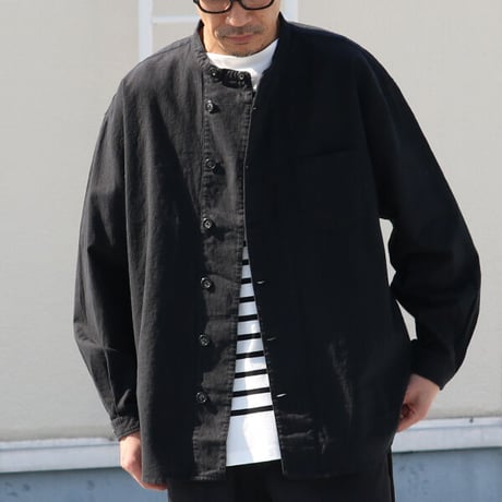 綿麻ビンテージソフトキャンバス　ボクシーシェフコート【MADE IN JAPAN】『日本製』/ Upscape Audience [AUD7134]