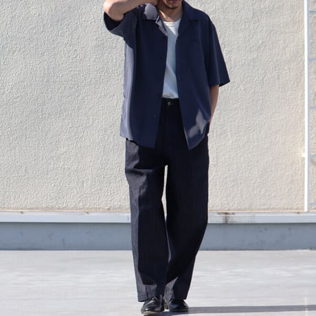 「備後」13.75oz 横ベージュ セルヴィッチ 青耳デニム 1タック バレルパンツ【MADE IN JAPAN】『日本製』/ Upscape Audience [AUD3551]