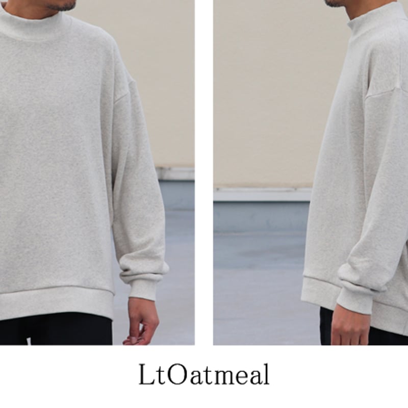 e ボンバーヒート 現行品　love me 5 ボンバーヒート爆暖裏起毛 バルーン リブモックネック【MADE IN JAPAN