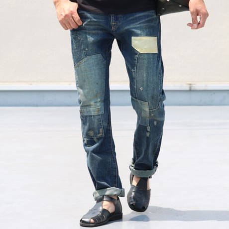【RE PRICE/価格改定】[AUD3297] Audience 68'sヴィンテージ加工タイトフィットストレートセルヴィッチデニムパンツ